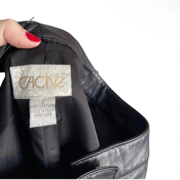 Cache Black Leather Pants - Picture 5 of 9